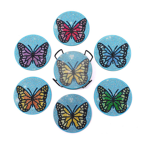 Butterfly 6-pack - Diamond Painting Coasters