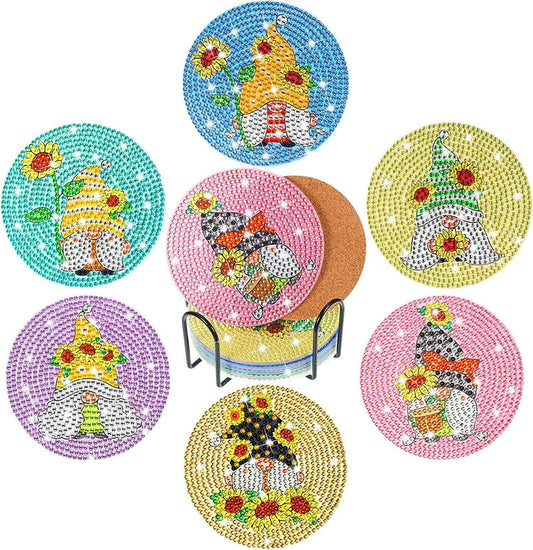 Gnomes 6-pack - Diamond Painting Coasters