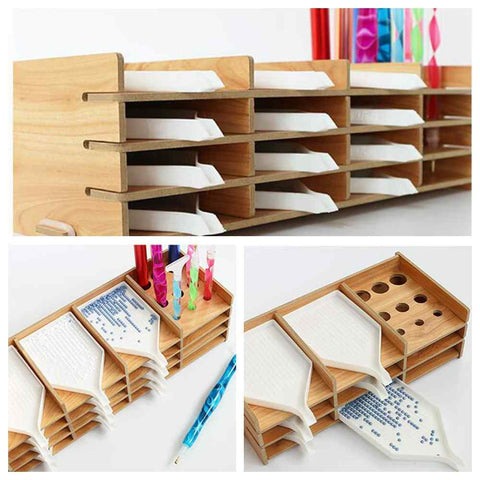 Diamond Multi-Layer Wooden Rack Organizer