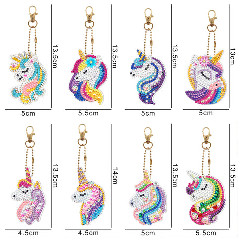 Unicorn Keychain (8 pack) - Diamond Painting Accessories