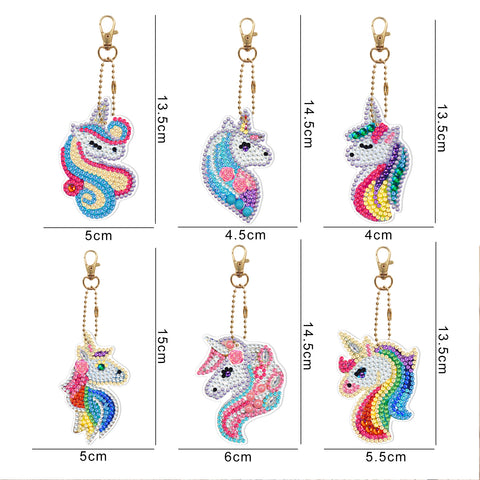 Unicorn Keychain (6 pack) - Diamond Painting Accessories