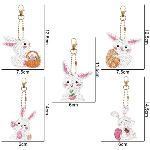 Easter Rabbit Keychain (5 pack) - Diamond Painting Accessories