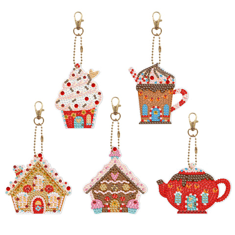 Houses Keychain (5 pack) - Diamond Painting Accessories