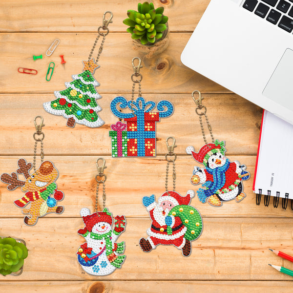 Christmas Keychain (6 pack) - Diamond Painting Accessories