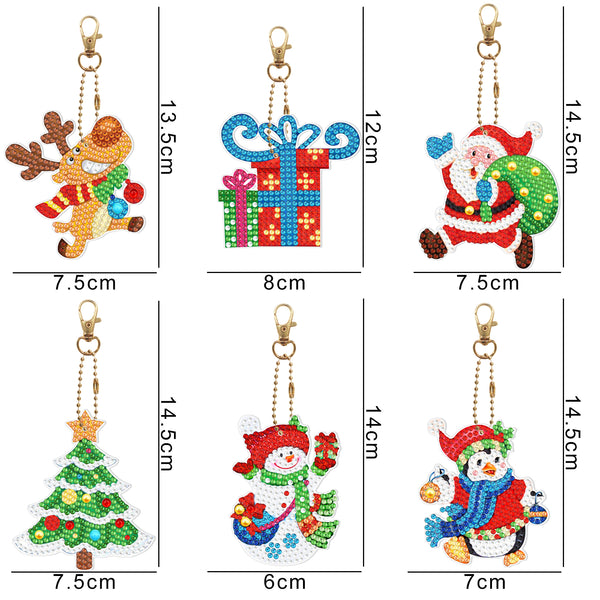 Christmas Keychain (6 pack) - Diamond Painting Accessories