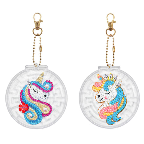 Unicorn Keychain Ornaments (2 pack) - Diamond Painting Accessories