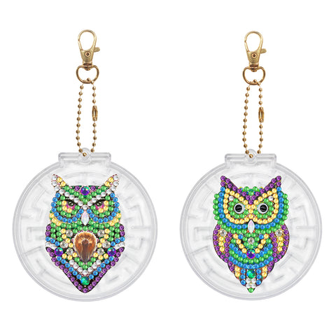 Owl Keychain Ornaments (2 pack) - Diamond Painting Accessories