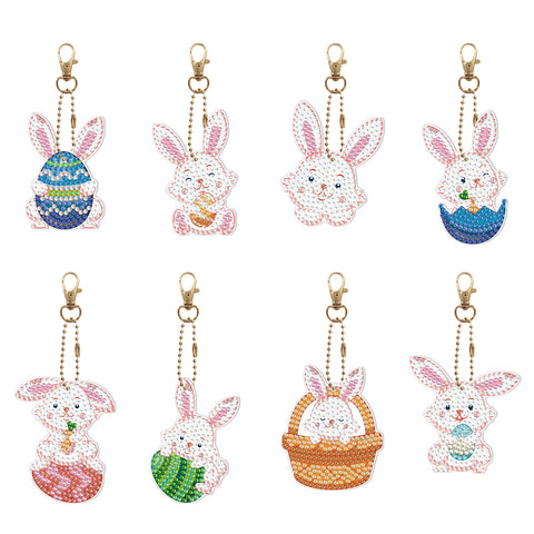 Easter Rabbit Keychain (8 pack) - Diamond Painting Accessories