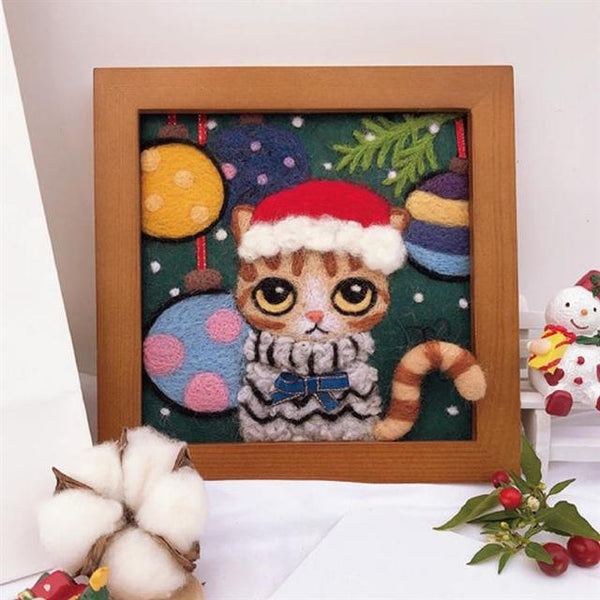 Christmas Cat - DIY Felt Painting Kit