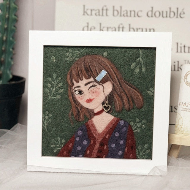 Wink Girl - DIY Felt Painting Kit