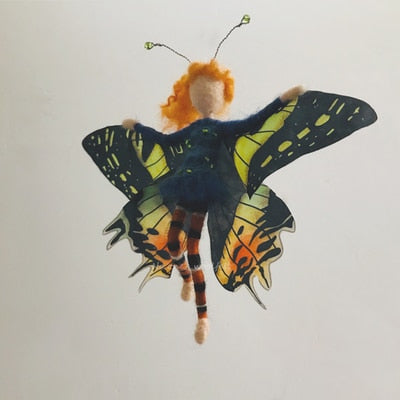 Yellow Orange Butterfly - DIY Felt Painting Kit