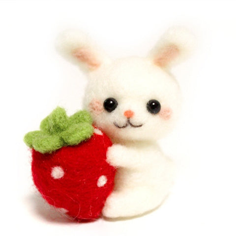 Strawberry Rabbit - DIY Felt Painting Kit
