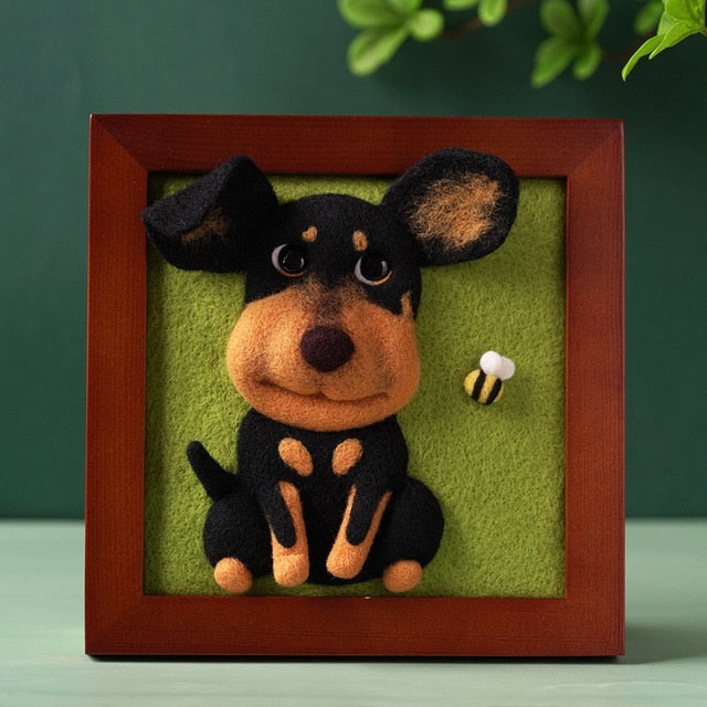 Puppy with Bee - DIY Felt Painting Kit